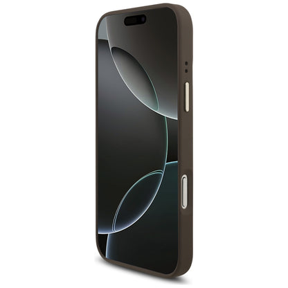 MagSafe futrola za Apple iPhone 17 Pro Max, Guess, 4G Triangle Logo with Big Strap, smeđa