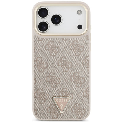 MagSafe futrola za Apple iPhone 17 Pro Max, Guess, 4G Triangle Logo with Big Strap, Roza
