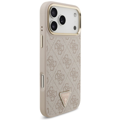 MagSafe futrola za Apple iPhone 17 Pro Max, Guess, 4G Triangle Logo with Big Strap, Roza