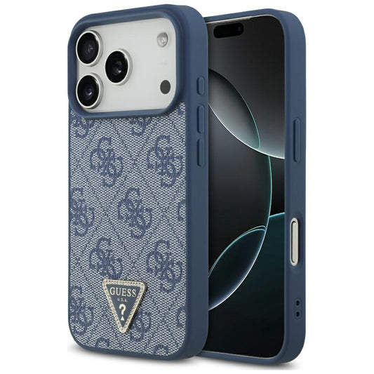 Futrola MagSafe za Apple iPhone 17 Pro Max, Guess, 4G Triangle Strass, Plava