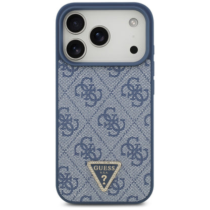 Futrola MagSafe za Apple iPhone 17 Pro Max, Guess, 4G Triangle Strass, Plava