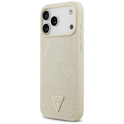 MagSafe torbica za Apple iPhone 17 Pro Max, Guess, Croco Triangle Logo, Zlatna