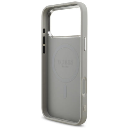Futrola MagSafe za Apple iPhone 17 Pro Max, Guess, Glitter Triangle Logo, Srebrna