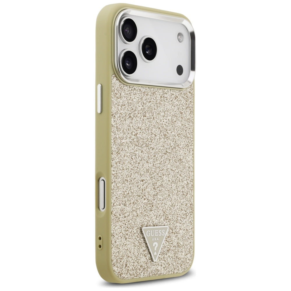 MagSafe futrola za Apple iPhone 17 Pro Max, Guess, Glitter Triangle Logo, Zlatna