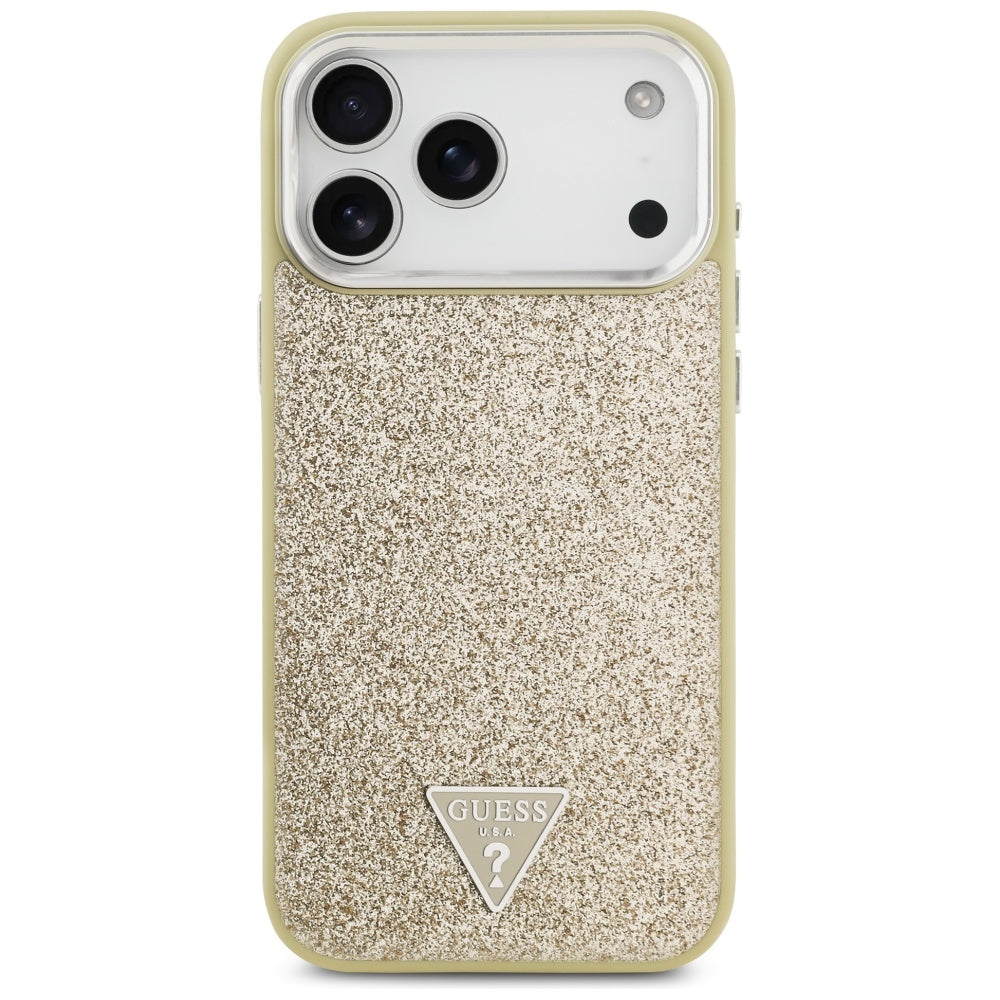 MagSafe futrola za Apple iPhone 17 Pro Max, Guess, Glitter Triangle Logo, Zlatna