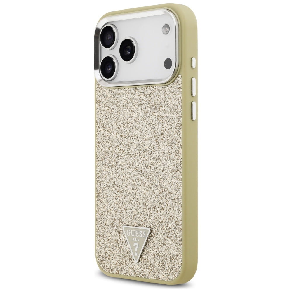 MagSafe futrola za Apple iPhone 17 Pro Max, Guess, Glitter Triangle Logo, Zlatna