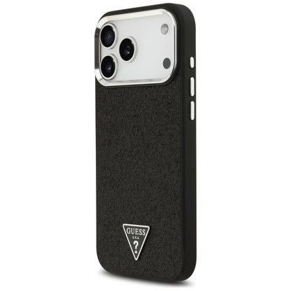 Futrola MagSafe za Apple iPhone 17 Pro Max, Guess, Glitter Triangle Logo, Crna