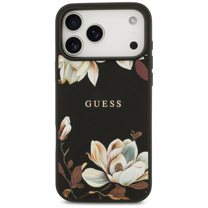 MagSafe futrola za Apple iPhone 17 Pro Max, Guess, Grained Flowers, Crna