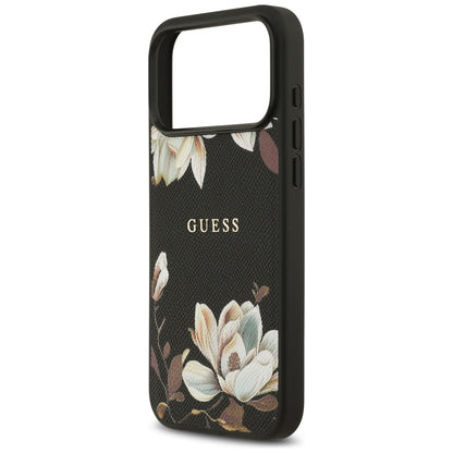 MagSafe futrola za Apple iPhone 17 Pro Max, Guess, Grained Flowers, Crna