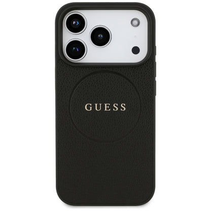 MagSafe futrola za Apple iPhone 17 Pro Max, Guess, Grained Gold Ring, Crna