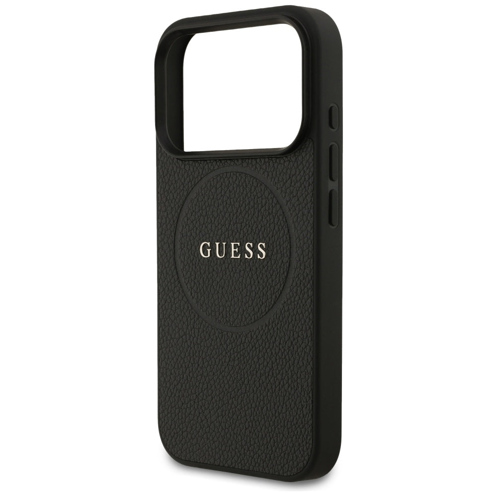 MagSafe futrola za Apple iPhone 17 Pro Max, Guess, Grained Gold Ring, Crna