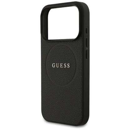 MagSafe futrola za Apple iPhone 17 Pro Max, Guess, Grained Gold Ring, Crna