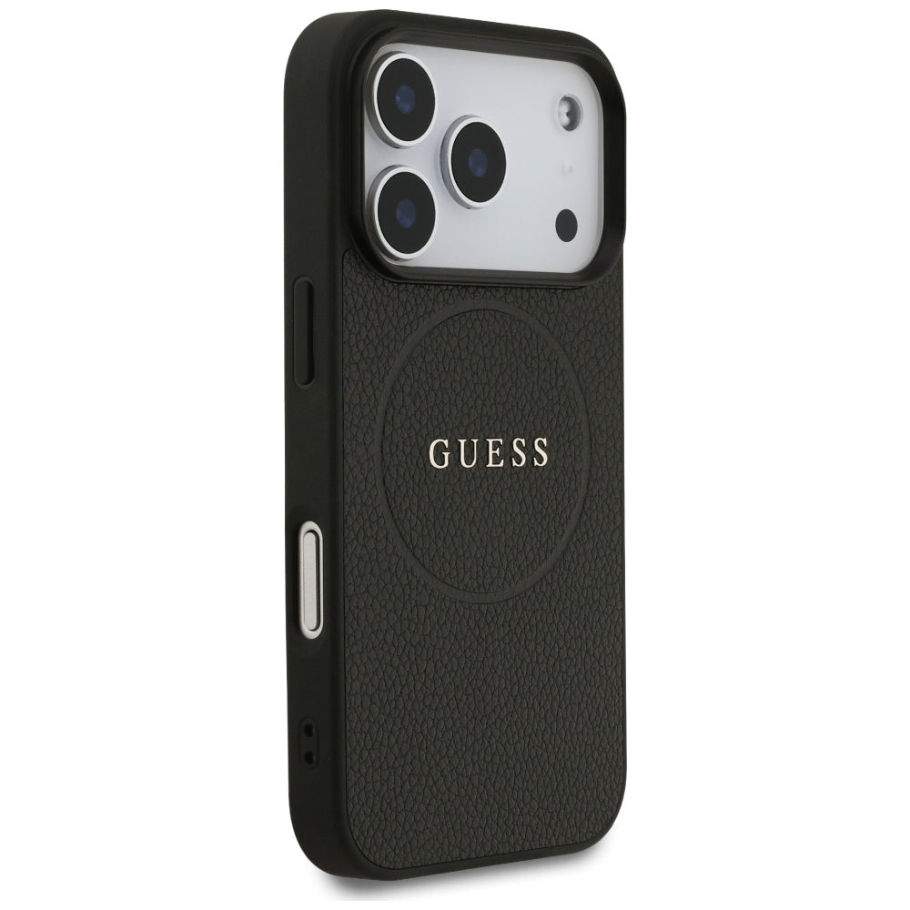 MagSafe futrola za Apple iPhone 17 Pro Max, Guess, Grained Gold Ring, Crna