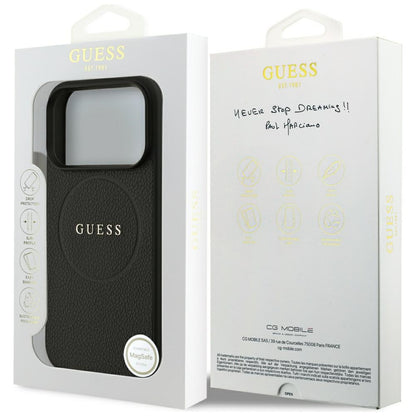 MagSafe futrola za Apple iPhone 17 Pro Max, Guess, Grained Gold Ring, Crna