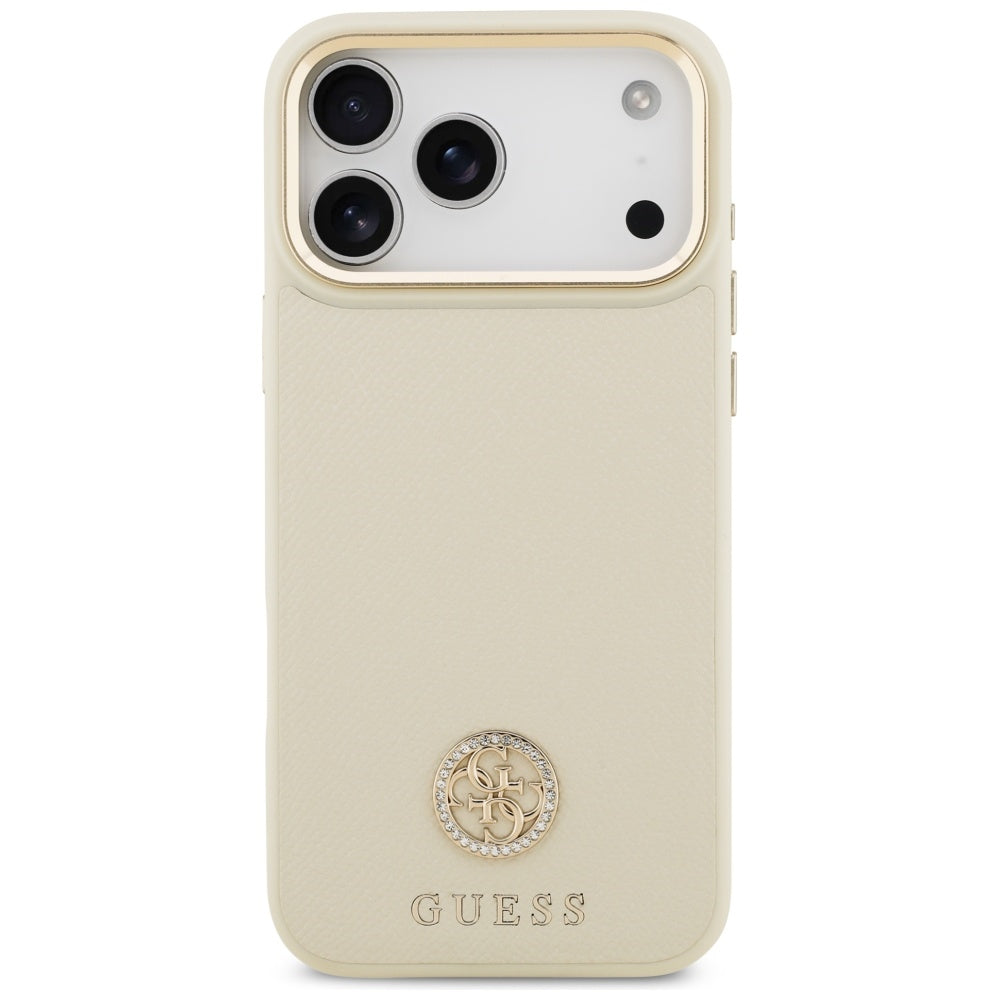 MagSafe futrola za Apple iPhone 17 Pro Max, Guess, Grained Strass Logo, Bež