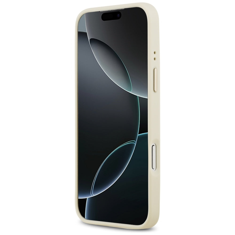 MagSafe futrola za Apple iPhone 17 Pro Max, Guess, Grained Strass Logo, Bež