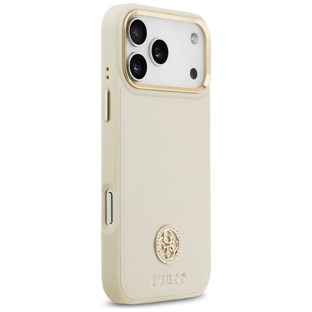 MagSafe futrola za Apple iPhone 17 Pro Max, Guess, Grained Strass Logo, Bež