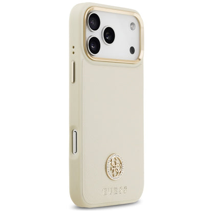 MagSafe futrola za Apple iPhone 17 Pro Max, Guess, Grained Strass Logo, Bež