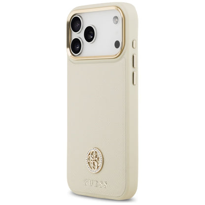 MagSafe futrola za Apple iPhone 17 Pro Max, Guess, Grained Strass Logo, Bež