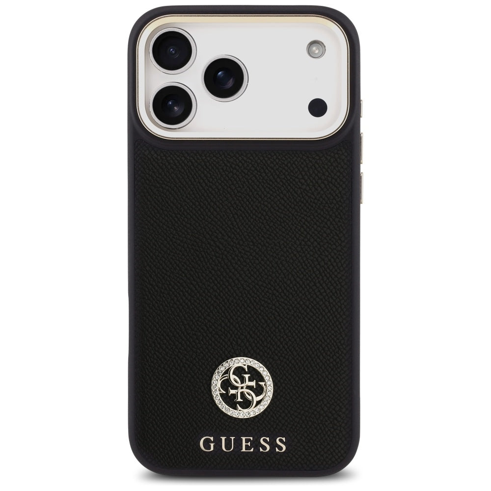 MagSafe futrola za Apple iPhone 17 Pro Max, Guess, Grained Strass Logo, Crna