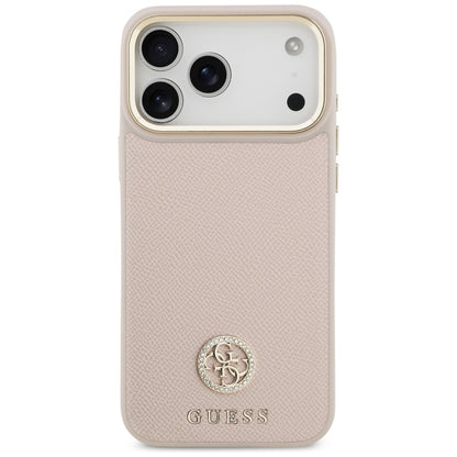 MagSafe torbica za Apple iPhone 17 Pro Max, Guess, Grained Strass Logo, Roza