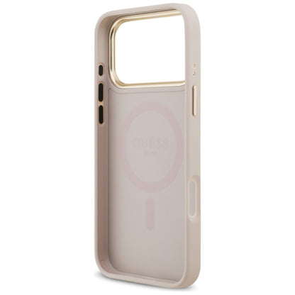 MagSafe torbica za Apple iPhone 17 Pro Max, Guess, Grained Strass Logo, Roza