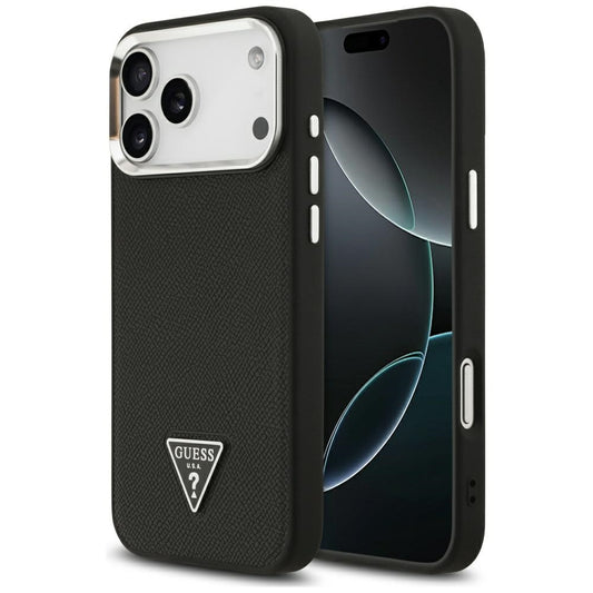 MagSafe futrola za Apple iPhone 17 Pro Max, Guess, Grained Triangle Logo, Crna