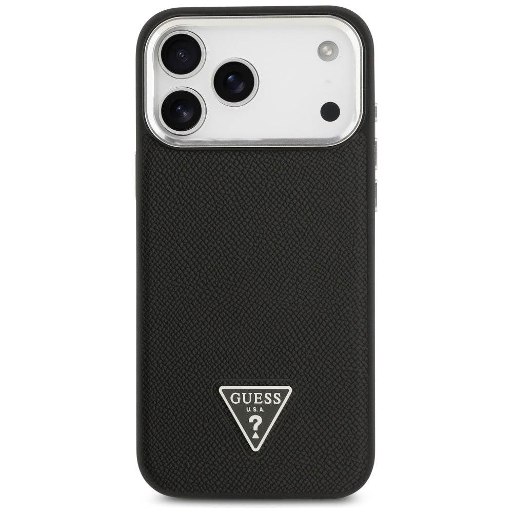 MagSafe futrola za Apple iPhone 17 Pro Max, Guess, Grained Triangle Logo, Crna