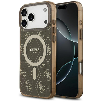 MagSafe futrola za Apple iPhone 17 Pro Max, Guess, IML 4G Background, smeđa