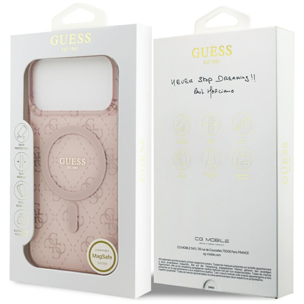 MagSafe futrola za Apple iPhone 17 Pro Max, Guess, IML 4G Background, Roza