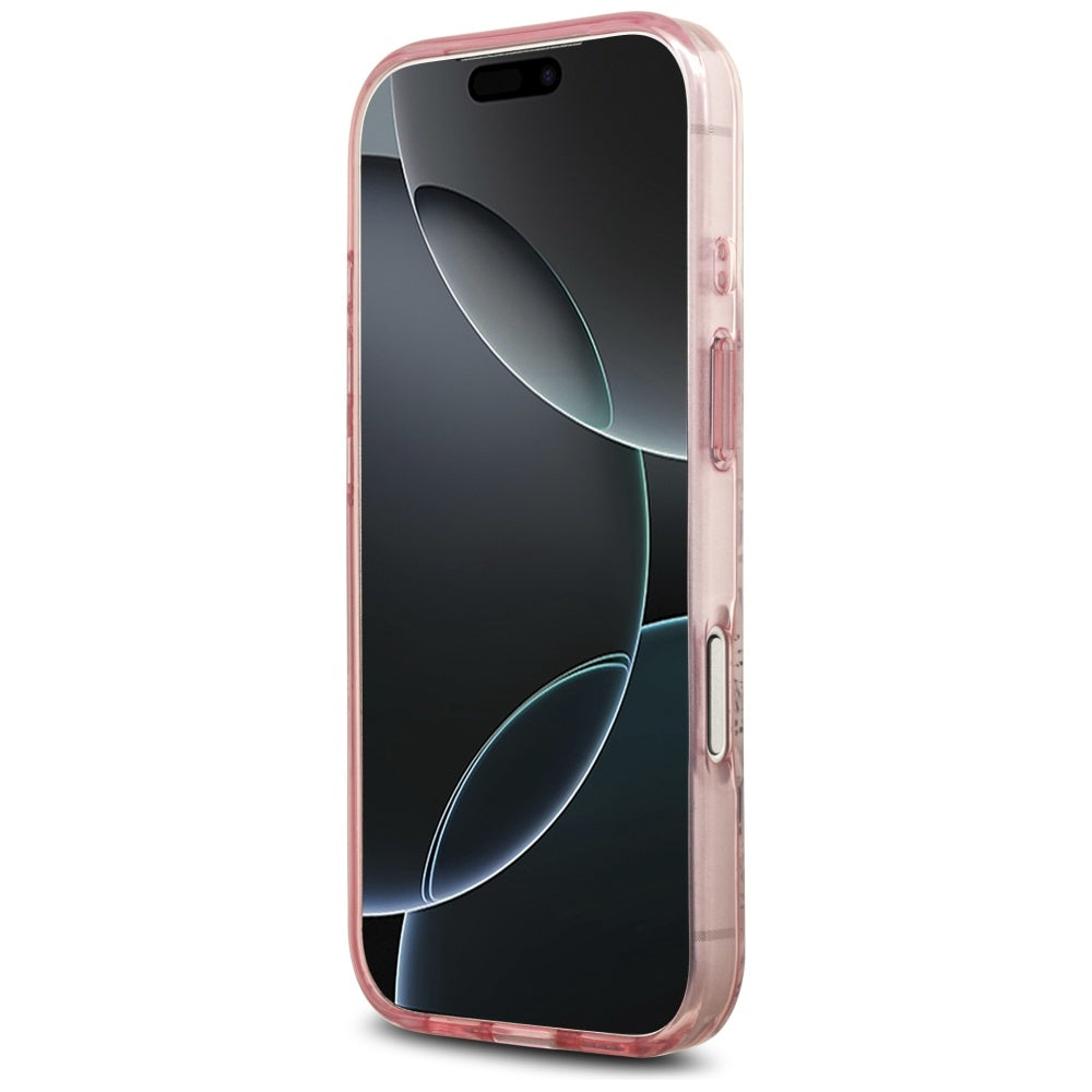 Futrola MagSafe za Apple iPhone 17 Pro Max, Guess, IML Flower & Tonal Circle, Roza