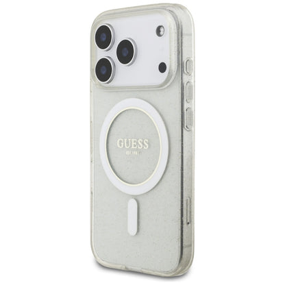 MagSafe futrola za Apple iPhone 17 Pro Max, Guess, IML Glitter s perlom, Prozirna