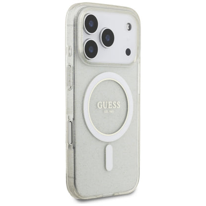 MagSafe futrola za Apple iPhone 17 Pro Max, Guess, IML Glitter s perlom, Prozirna