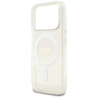 MagSafe futrola za Apple iPhone 17 Pro Max, Guess, IML Glitter s perlom, Prozirna