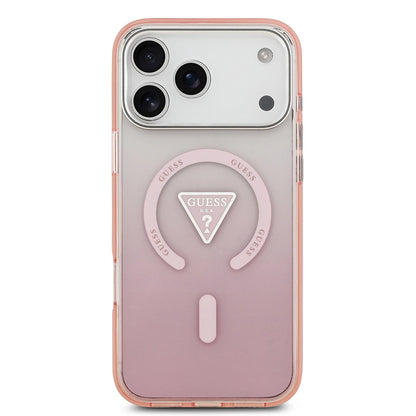 Futrola MagSafe za Apple iPhone 17 Pro Max, Guess, IML Gradient Triangle Logo, Roza