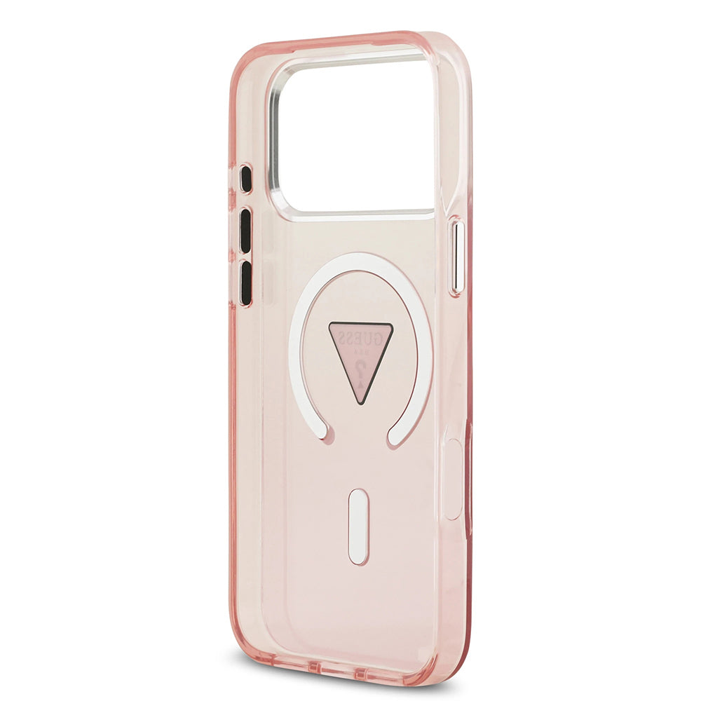 Futrola MagSafe za Apple iPhone 17 Pro Max, Guess, IML Gradient Triangle Logo, Roza