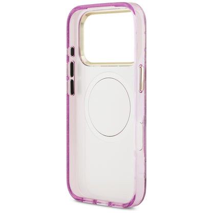 Futrola MagSafe za Apple iPhone 17 Pro Max, Guess, IML Metal Glitter Flowers Triangle, Ljubičasta