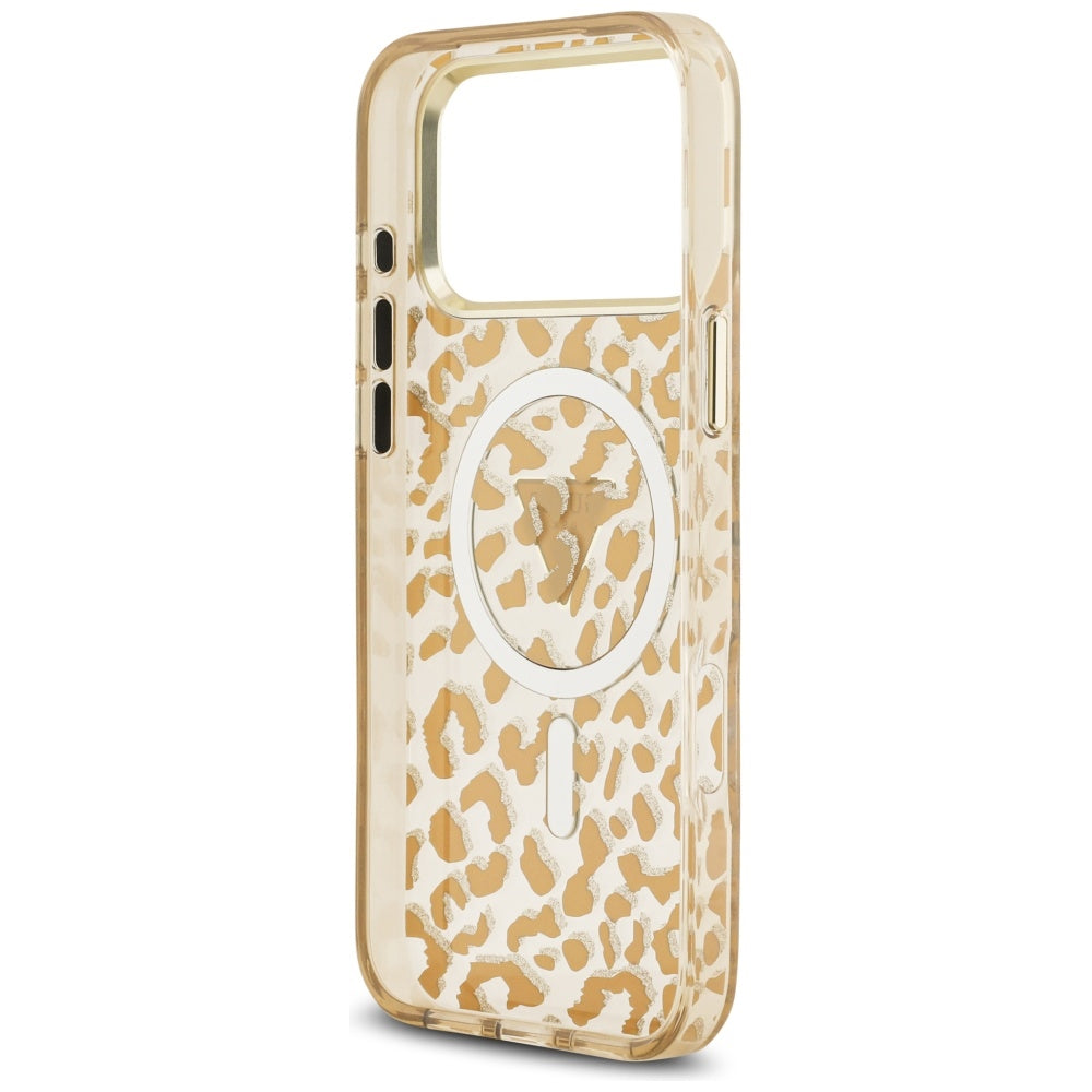 MagSafe futrola za Apple iPhone 17 Pro Max, Guess, Leopard Glitter, Smeđa