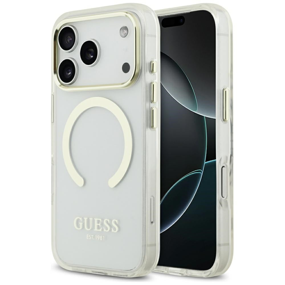 Futrola MagSafe za Apple iPhone 17 Pro Max, Guess, Metal Outline, Zlatna