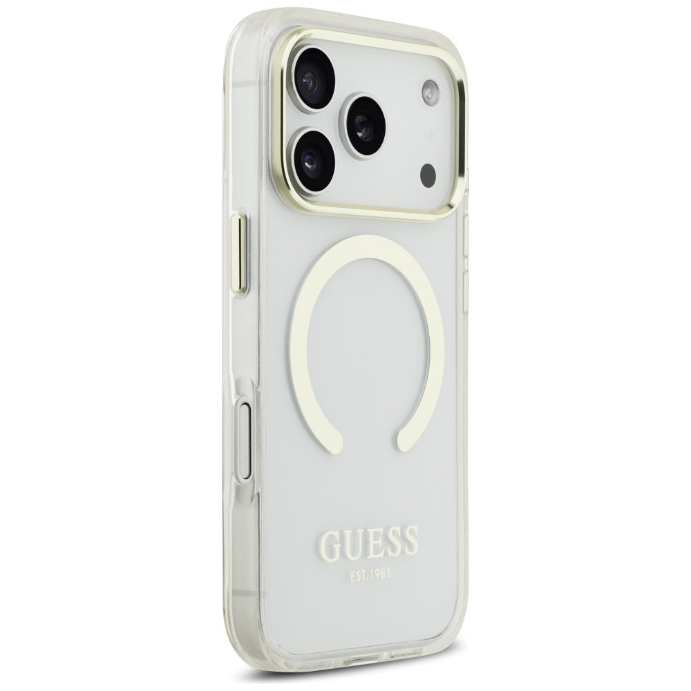 Futrola MagSafe za Apple iPhone 17 Pro Max, Guess, Metal Outline, Zlatna