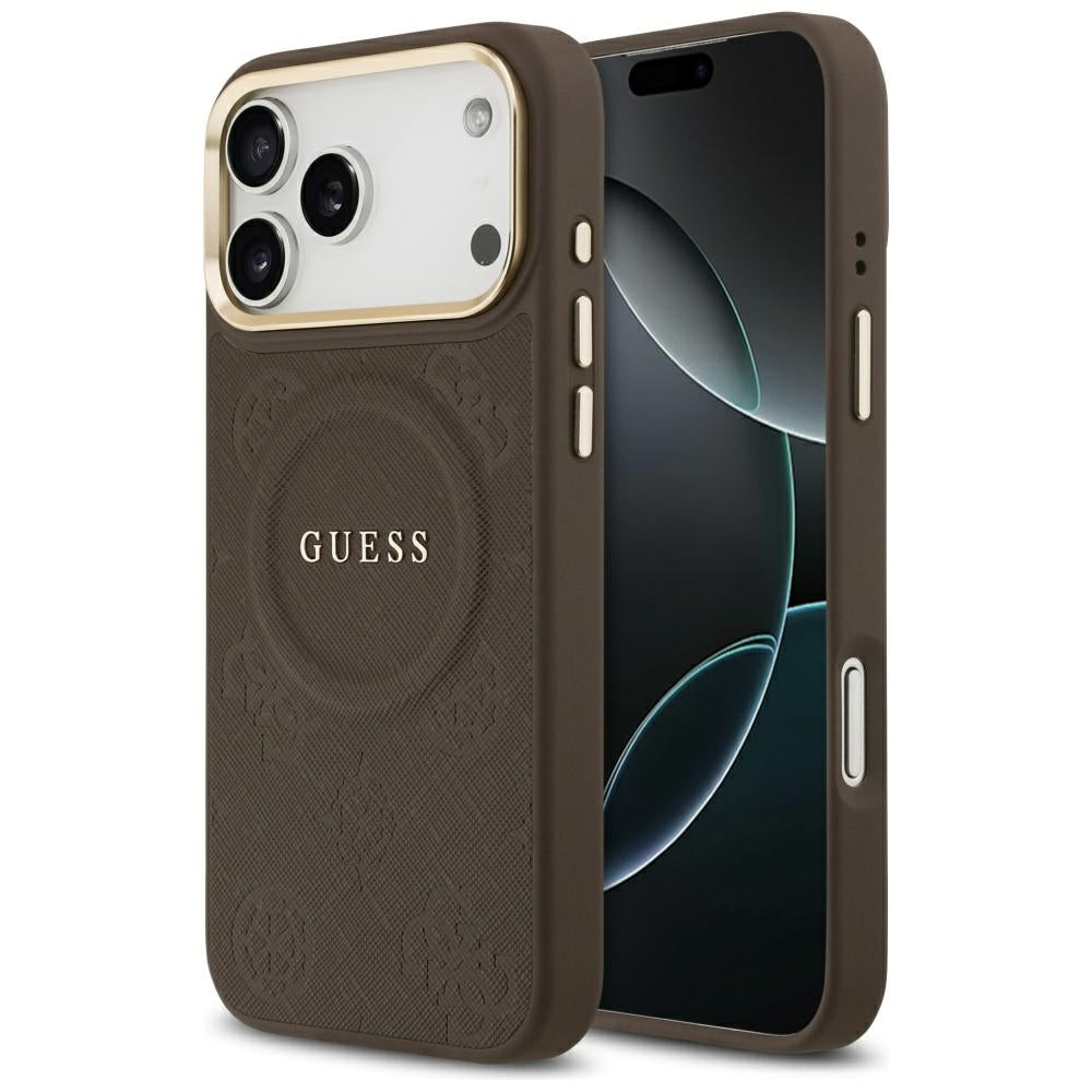 MagSafe futrola za Apple iPhone 17 Pro Max, Guess, Peony Hot Stamp, smeđa