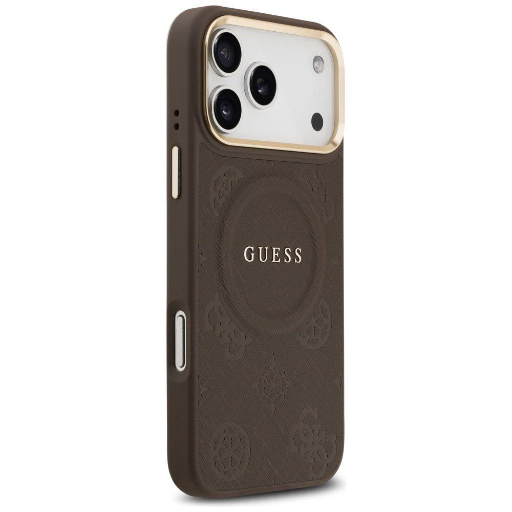 MagSafe futrola za Apple iPhone 17 Pro Max, Guess, Peony Hot Stamp, smeđa