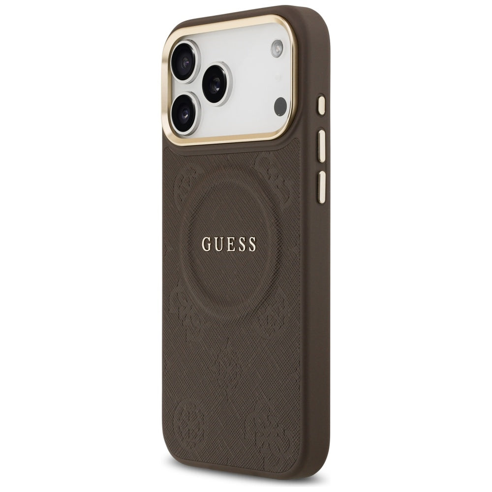 MagSafe futrola za Apple iPhone 17 Pro Max, Guess, Peony Hot Stamp, smeđa