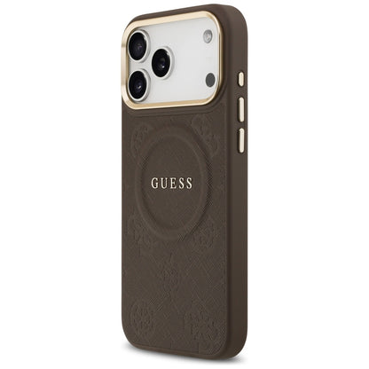 MagSafe futrola za Apple iPhone 17 Pro Max, Guess, Peony Hot Stamp, smeđa