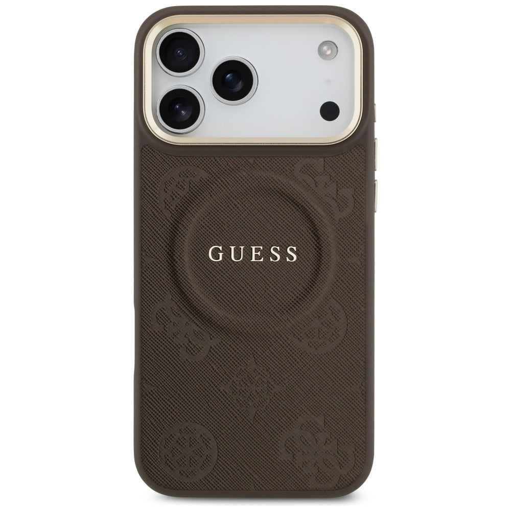 MagSafe futrola za Apple iPhone 17 Pro Max, Guess, Peony Hot Stamp, smeđa