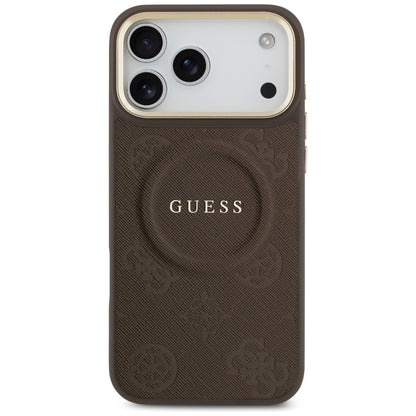 MagSafe futrola za Apple iPhone 17 Pro Max, Guess, Peony Hot Stamp, smeđa