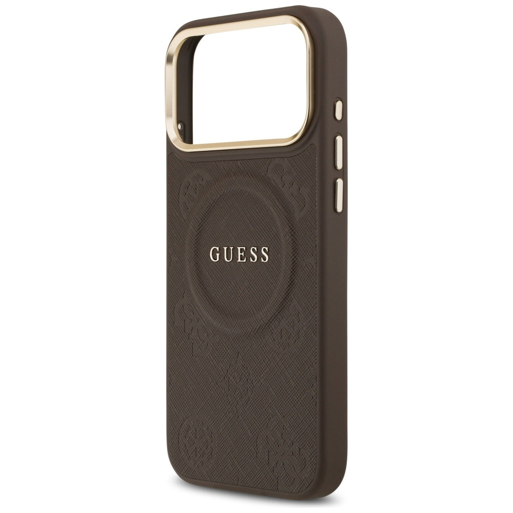 MagSafe futrola za Apple iPhone 17 Pro Max, Guess, Peony Hot Stamp, smeđa