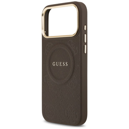 MagSafe futrola za Apple iPhone 17 Pro Max, Guess, Peony Hot Stamp, smeđa