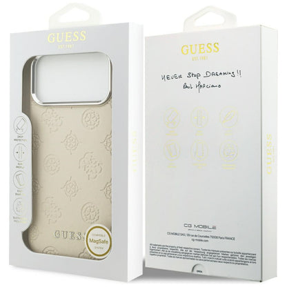 MagSafe futrola za Apple iPhone 17 Pro Max, Guess, Peony Hot Stamp Script, Bež
