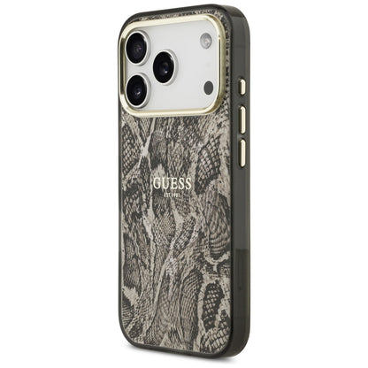 Husa MagSafe za Apple iPhone 17 Pro Max, Guess, Python uzorak, smeđa